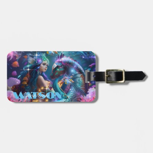 Mermaid and Seahorse Backpack and Luggage Tag 