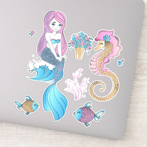 Mermaid and Seahorse Tail Sticker