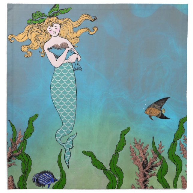 Mermaid and seal napkin (Front)