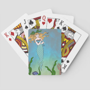 Mermaid and seal poker cards