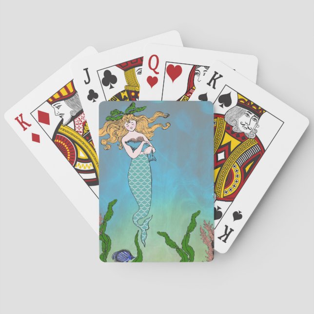Mermaid and seal poker cards (Back)