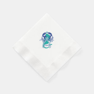 Mermaid and Sealife Cocktail napkins
