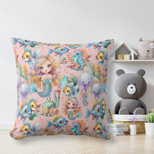 Mermaid and Sealife Pillow