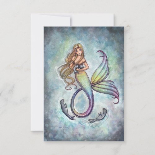 Mermaid and the Baby Seals Postcard