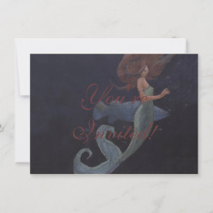 Mermaid and the Blue Fish Invitation