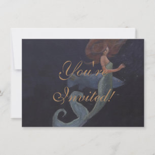 Mermaid and the Blue Fish Invitation