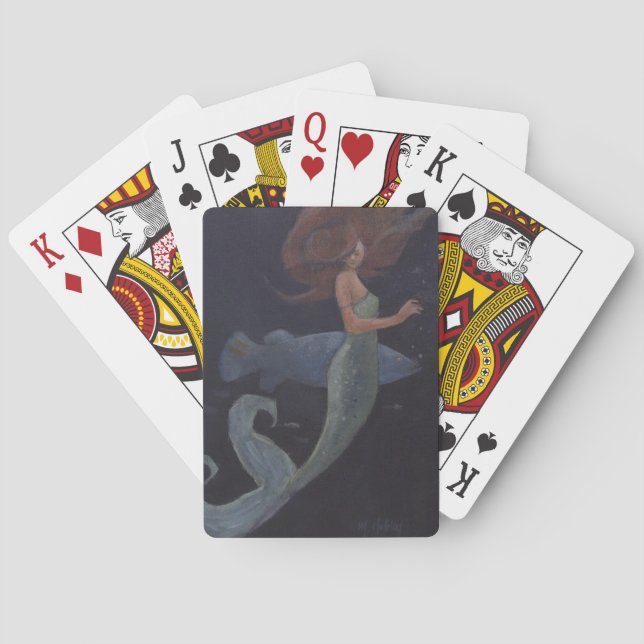 Mermaid and the Blue Fish Poker Cards (Back)