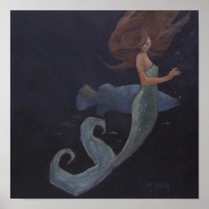 Mermaid and the Blue Fish Poster