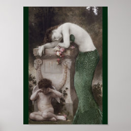 Mermaid and Tiny Cupid Poster