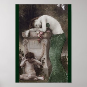 Mermaid And Tiny Cupid Poster by dmorganajonz at Zazzle