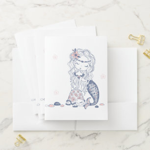 Mermaid and Turtle Pocket Folder