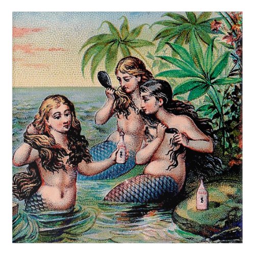 Mermaid Antique Magic Nautical Ocean Acrylic Print