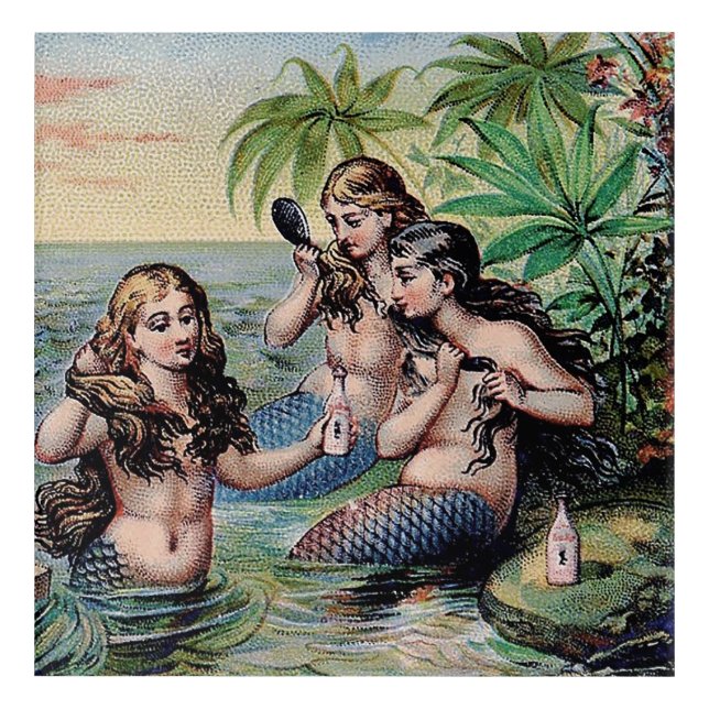 Mermaid Antique Magic Nautical Ocean Acrylic Print (Front)