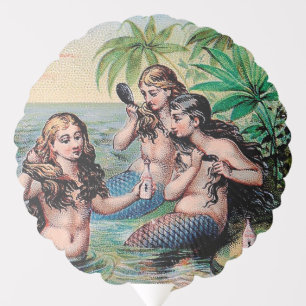 Mermaid Antique Magic Nautical Ocean Balloon
