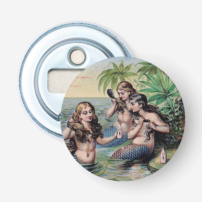 Mermaid Antique Magic Nautical Ocean Bottle Opener (Front)