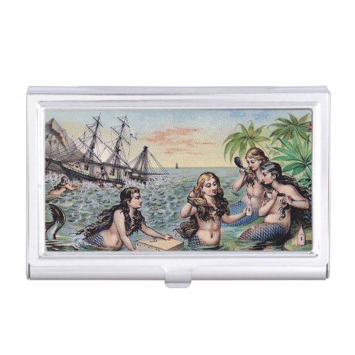 Mermaid Antique Magic Nautical Ocean Business Card Case