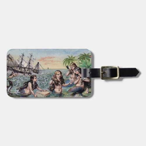 Mermaid Antique Magic Nautical Ocean Luggage Tag