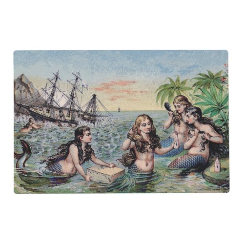 Mermaid Antique Magic Nautical Ocean Placemat