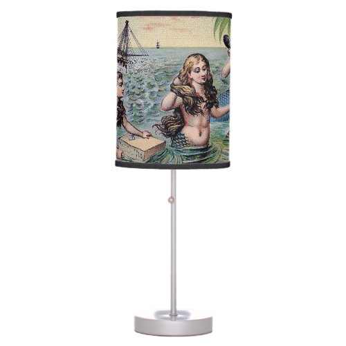 Mermaid Antique Magic Nautical Ocean Table Lamp