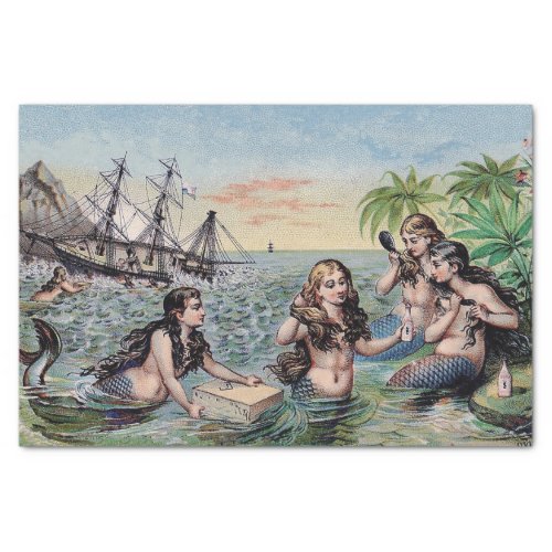Mermaid Antique Magic Nautical Ocean Tissue Paper