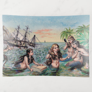 Mermaid Antique Magic Nautical Ocean Trinket Tray