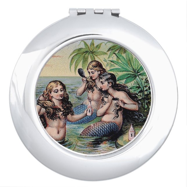 Mermaid Antique Magic Nautical Ocean Vanity Mirror (Front)