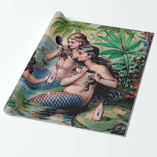 Mermaid Antique Magic Nautical Ocean Wrapping Paper