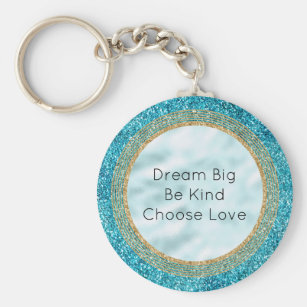DREAM BIGGER Glitter Keychain