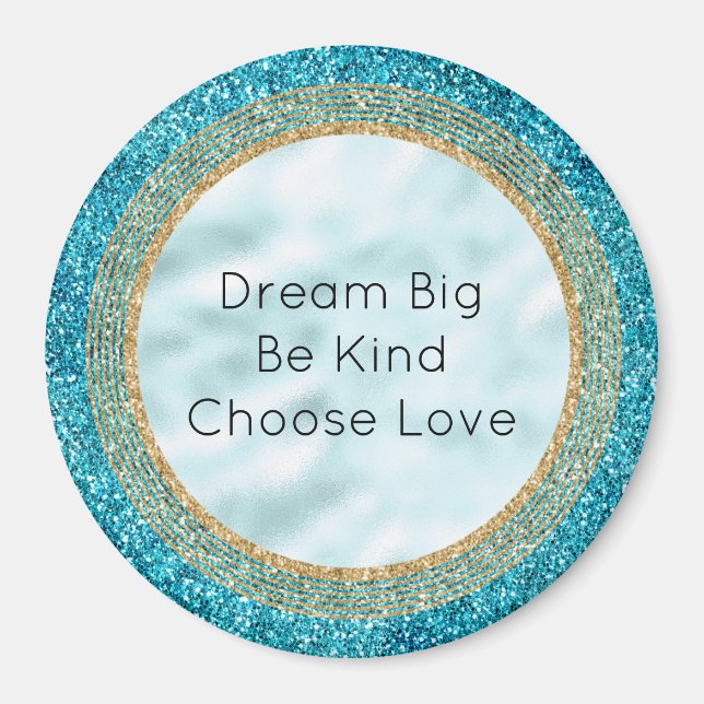 Mermaid Aqua Glitz Glitter         Magnet (Front)