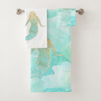 Mermaid Aqua Gold Sparkle