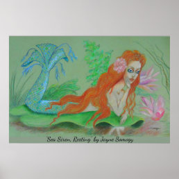 Mermaid Art--Orig. Drawing Poster