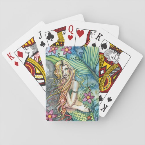 Mermaid Art Playing Cards by Molly Harrison