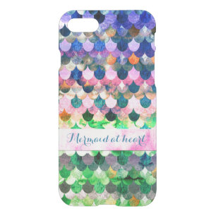 Mermaid at heart-Colorful Mermaidscales Pattern iPhone SE/8/7 Case