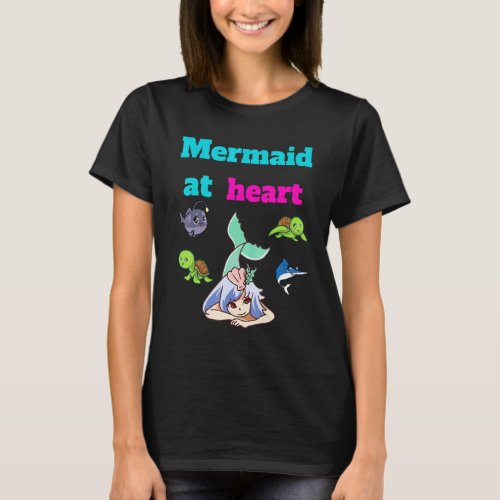 Mermaid At Heart Sea T_Shirt