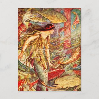 Mermaid Awaiting Her Crown Postcard by HTMimages at Zazzle