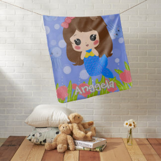 Mermaid Baby Blanket With Custom Name