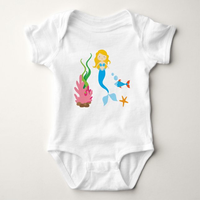 Mermaid Baby Bodysuit Tutu (Front)