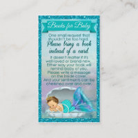 Mermaid Baby Book Request Inserts Baby Shower #130