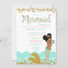 Mermaid Baby Girl African American Peach Mint Gold