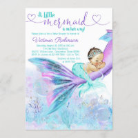 Mermaid Baby Girl Baby Shower Invitation