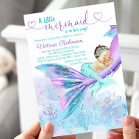 Mermaid Baby Girl Baby Shower Invitation