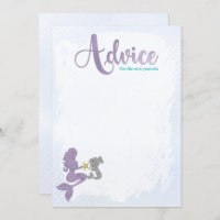 Mermaid Baby Shower Advice for the parents Cards