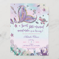 Mermaid Baby Shower Baby Girl  Invitation