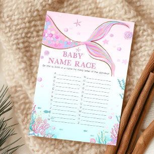 Mermaid Baby Shower Baby Name Race Game