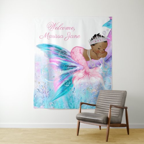 Mermaid Baby Shower Backdrop African Mermaid