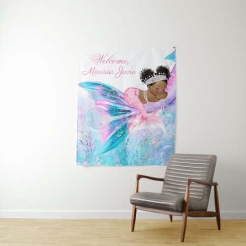 Mermaid Baby Shower Backdrop Mermaid Banner