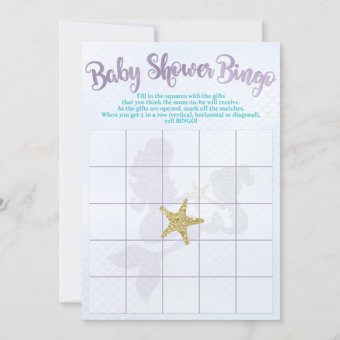 Mermaid Baby Shower Bingo Cards | Zazzle