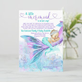 Mermaid Baby Shower by Mail Invitation (Standing Front)