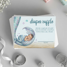 Mermaid Baby Shower Diaper Raffle Enclosure Card