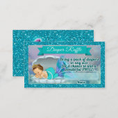 Mermaid Baby Shower Diaper Raffle Tickets #130 Enclosure Card (Front/Back)
